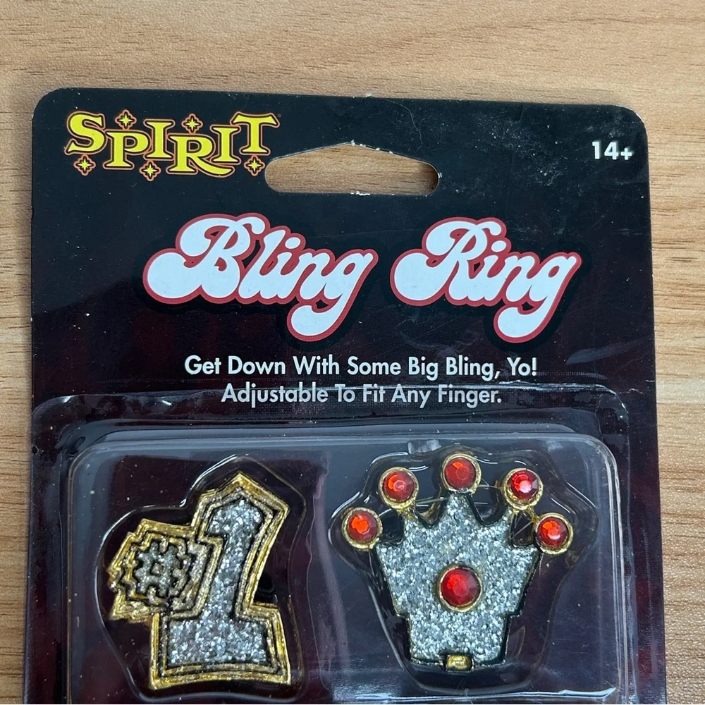 Costume Adult Bling Rings Pimp Plastic Silver Crown #1 Rap Cosplay NEW - Picture 6 of 11